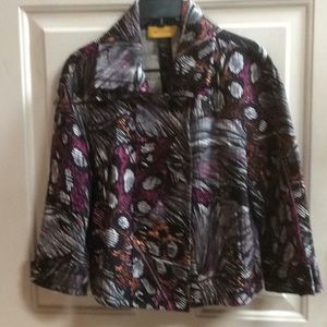 💕St John purple floral crop jacket Sz 10